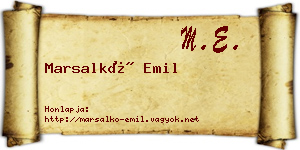 Marsalkó Emil névjegykártya